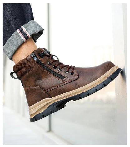 Protection Safety Shoes Men's Anti-smash Anti-puncture Wear Resistance Work Boots Anti-slip Sole Indestructible Safety Shoes