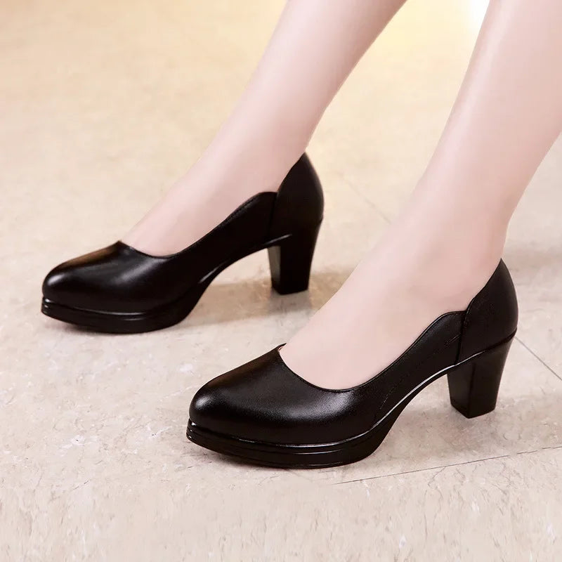 Small Size 32-43 Shallow Red Silver White Wedding Shoes Women Spring 2025 Thick Platform Pumps Woman High Heels for Office
