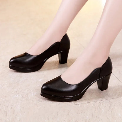 Small Size 32-43 Shallow Red Silver White Wedding Shoes Women Spring 2025 Thick Platform Pumps Woman High Heels for Office