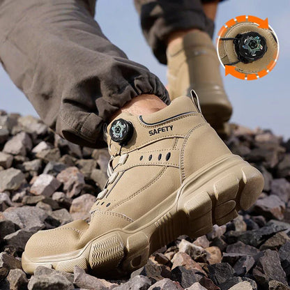 Rotating Button Style Protective Shoes Men Safety shoes Anti-Smash Puncture-Proof Indestructible Work Boots Steel Toe Men Shoes