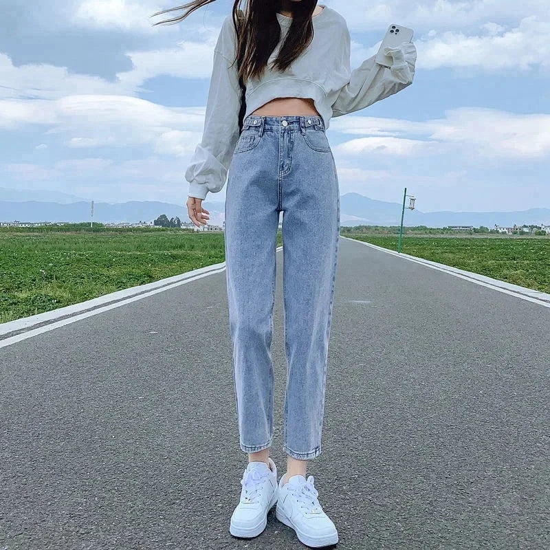 Wide-Leg Nine-Point Straight-Leg Carrot Harem Pants