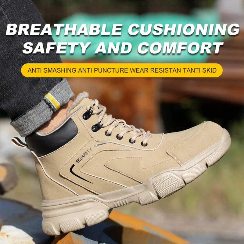 Safety Shoes Man Steel Toe Anti-Puncture Men's Work Shoes Men's Safety Boots Lightweight Men's Boots Security Protective Boot