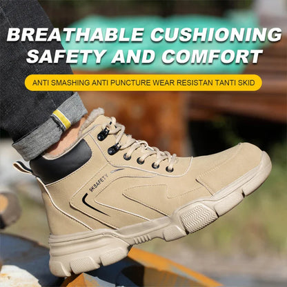 Safety Shoes Man Steel Toe Anti-Puncture Men's Work Shoes Men's Safety Boots Lightweight Men's Boots Security Protective Boot