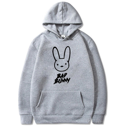 Funny Bad Bunny Hoodie Printed Kawaii Cartoon Harajuku Oversized Streetwear Sweatshirt Korean Style Long Sleeve Women Men Hoody
