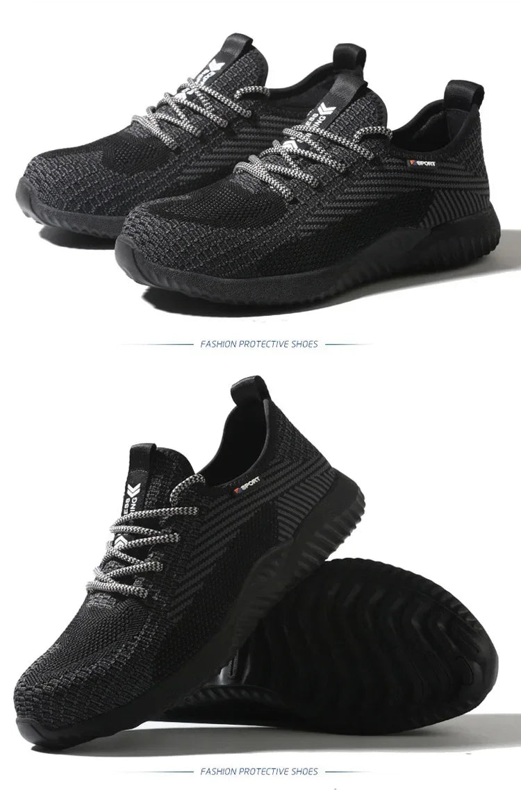 Safety Shoes Men's Work Boots Steel Toe Cap Puncture-Proof Indestructible Security Work Shoes Women Light Comfortable Sneakers