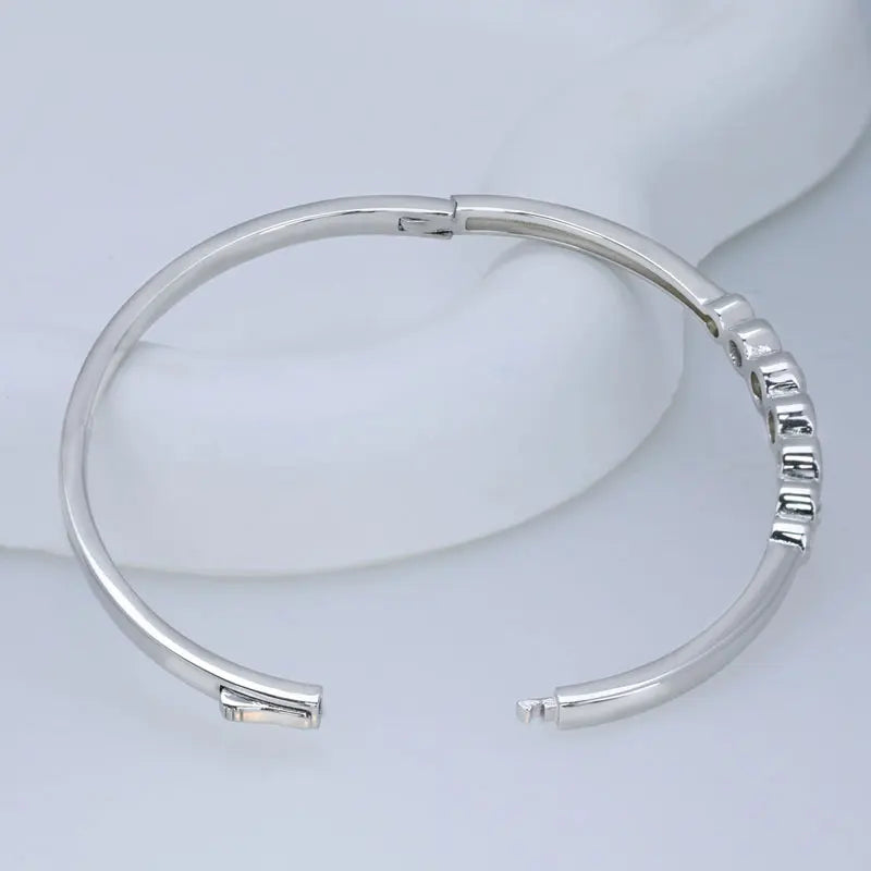 2.5ct Moissanite Bangles for Women Solid 925 Silver GRA Certified Diamond Rhinestone Wedding Bracelet for 16-17cm Wrist