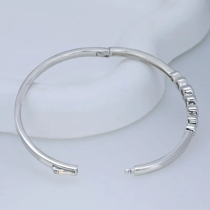 2.5ct Moissanite Bangles for Women Solid 925 Silver GRA Certified Diamond Rhinestone Wedding Bracelet for 16-17cm Wrist