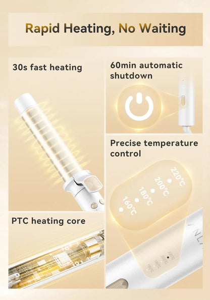 Automatic Curling Iron 30s Fast Heating Smart Temperature Control Ceramic Coating Long Lasting Curls Rotary Hair Curler
