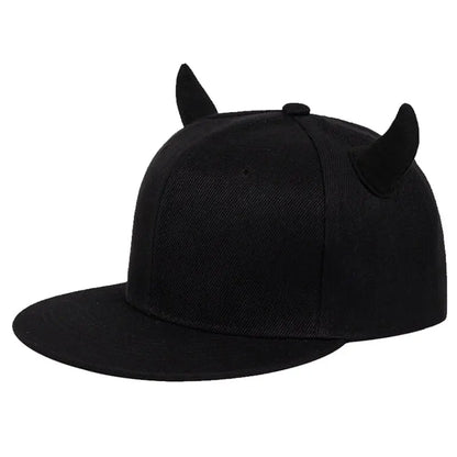 Unisex Horns Snapback Hip-hop Hats Spring and Autumn Outdoor Adjustable