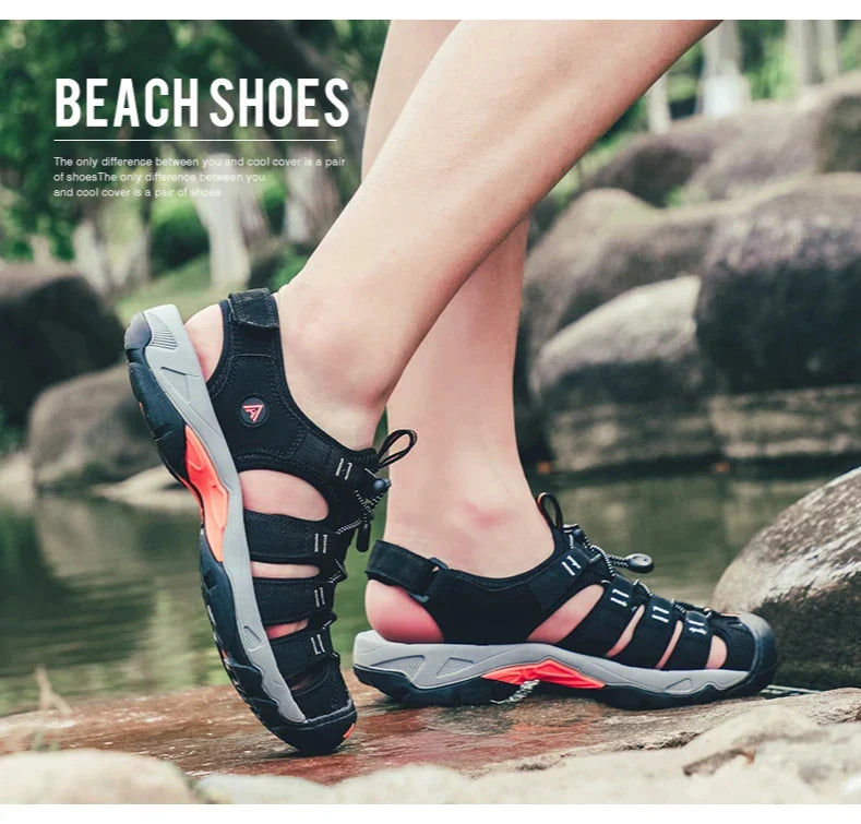 Summer Outdoor Sandals for Men Breathable Hiking Shoes Water Beach Mens Sandals Camping Climbing Aqua Sneaker