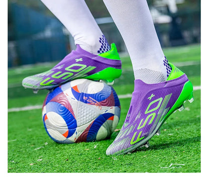 X2517 Slip-on F50 Mens Football Boots Boys FG/TF Training Studded Fast Soccer Cleats Pro Non Slip Football Shoes for Man 35-45