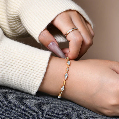 Marquise Round Cut Moissanite Tennis Bracelets D VVS1 Real S925 Silver for Women Man Passed Diamond Tester Jewelry Gift