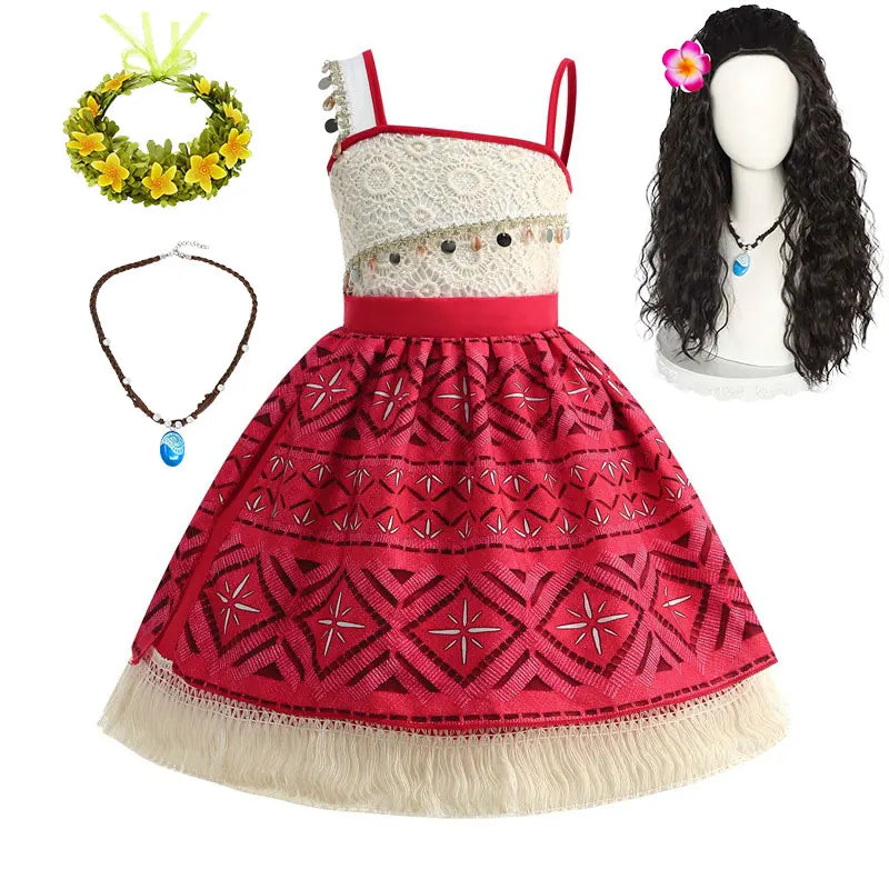 2026 Novo Filme Moana Cosplay Roupa Vestido Infantil Carnaval Vaiana Purim Festival Fantasia Menina Princesa Aniversário Festa Vestido