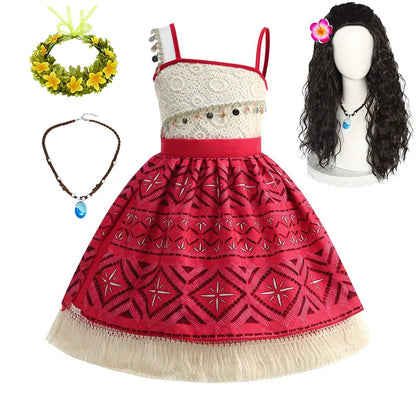 2026 Novo Filme Moana Cosplay Roupa Vestido Infantil Carnaval Vaiana Purim Festival Fantasia Menina Princesa Aniversário Festa Vestido