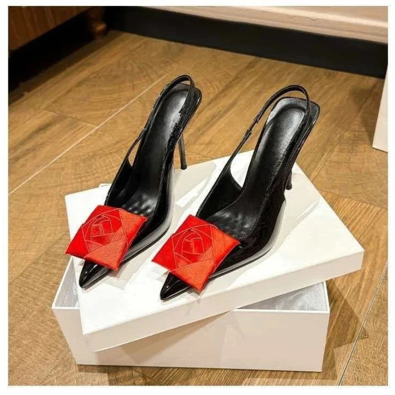 Ladies' Springand SummerStiletto Heelswith PointedPoints AndHollow OutBanquet Shoes,European AndAmerican SexyRose Fashion Shoes