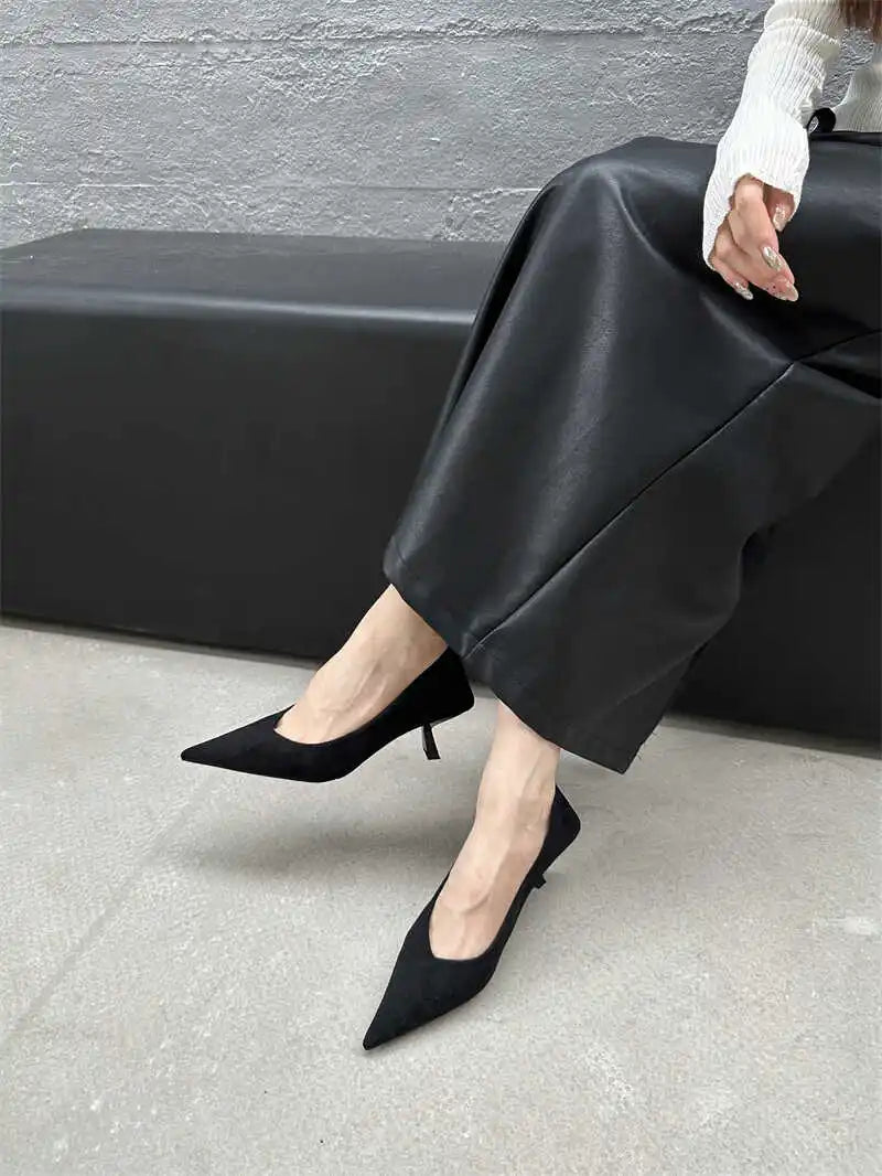 Sapatos de salto alto femininos de bico fino para o outono de 2024, sapatos sexy e rasos, sapatos de salto fino elegantes para mulheres, sapatos de festa, sapatos de salto alto, sapatos elegantes de festa, sapatos femininos.