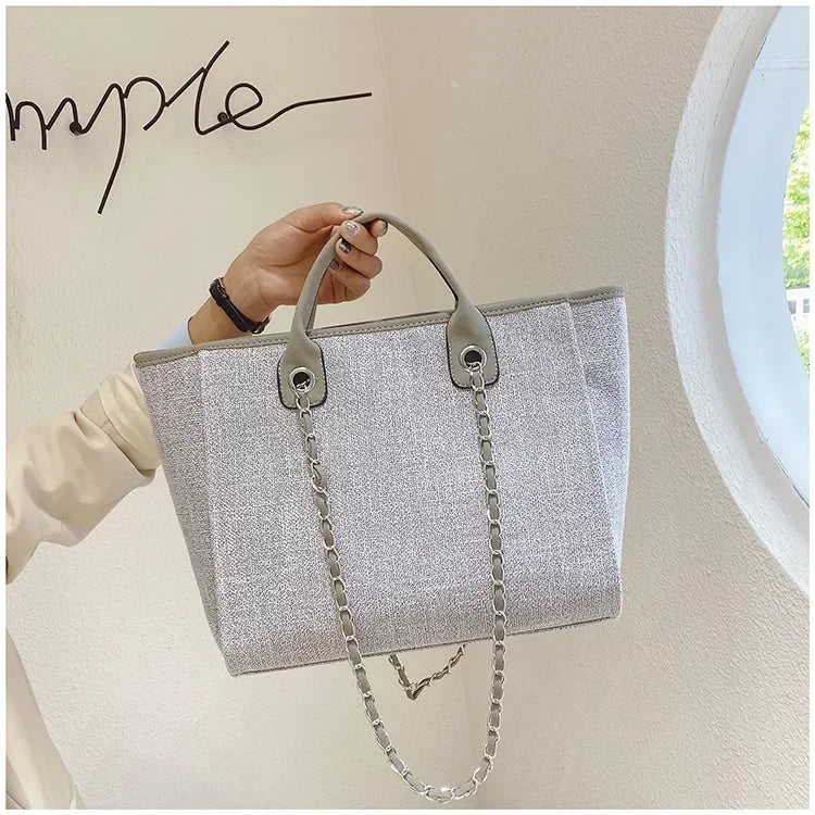 Fashion Make Up Designer Big Women's 2025 New Korean Fashion Casual Large Capacity Shoulder Crossbody Chain Tote Bag