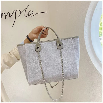 Fashion Make Up Designer Big Women's 2025 New Korean Fashion Casual Large Capacity Shoulder Crossbody Chain Tote Bag