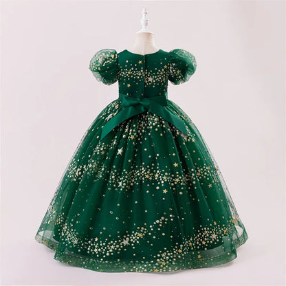 Summer Sequins Party Girls Dress Elegant Wedding Bridesmaids Birthday Prom Dresses for Girl Birthday Evening Christmas Costumes