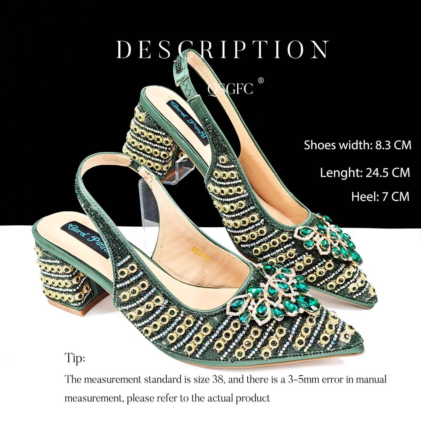 INS Full Rhinestone Comfortable high heel shoes And Bag Fashion Style Pointed-Toe Shoes For Women