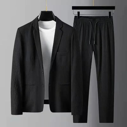 2024 Summer and Autumn New Fashion Suit Men's Long sleeved High end Quality Casual Set Korean Edition Casual Two Piece Set
