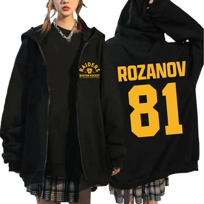 Heated Rivalry Shane Hollander‌ Ilya Rozanov Hollanov 24 81 Merch Zipper Hoodies Men Women Zip Up Sweatshirts Long Sleeve Jacket