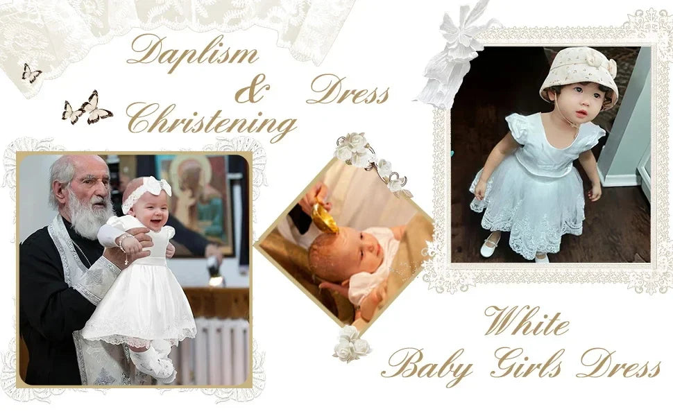 Toddler Girl Princess Dress Elegant Party Dresses For Girls Baby Lace Wedding Dress Baptismal Costume Backless Children Dresses