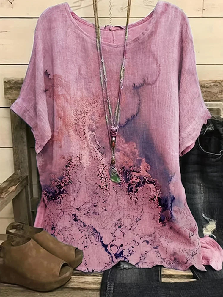 Plus Size T Shirt Tops Summer Women's Short Sleeve Round Neck Floral Printed Loose Tops T Shirt Casual T Shirt Hoodie