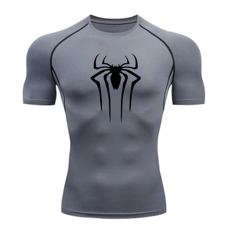 Nova Camiseta de Compressão Masculina Fitness Academia Super Herói Esporte Corrida Camisa Rashguard Tops Secagem Rápida Manga Curta Para Homens