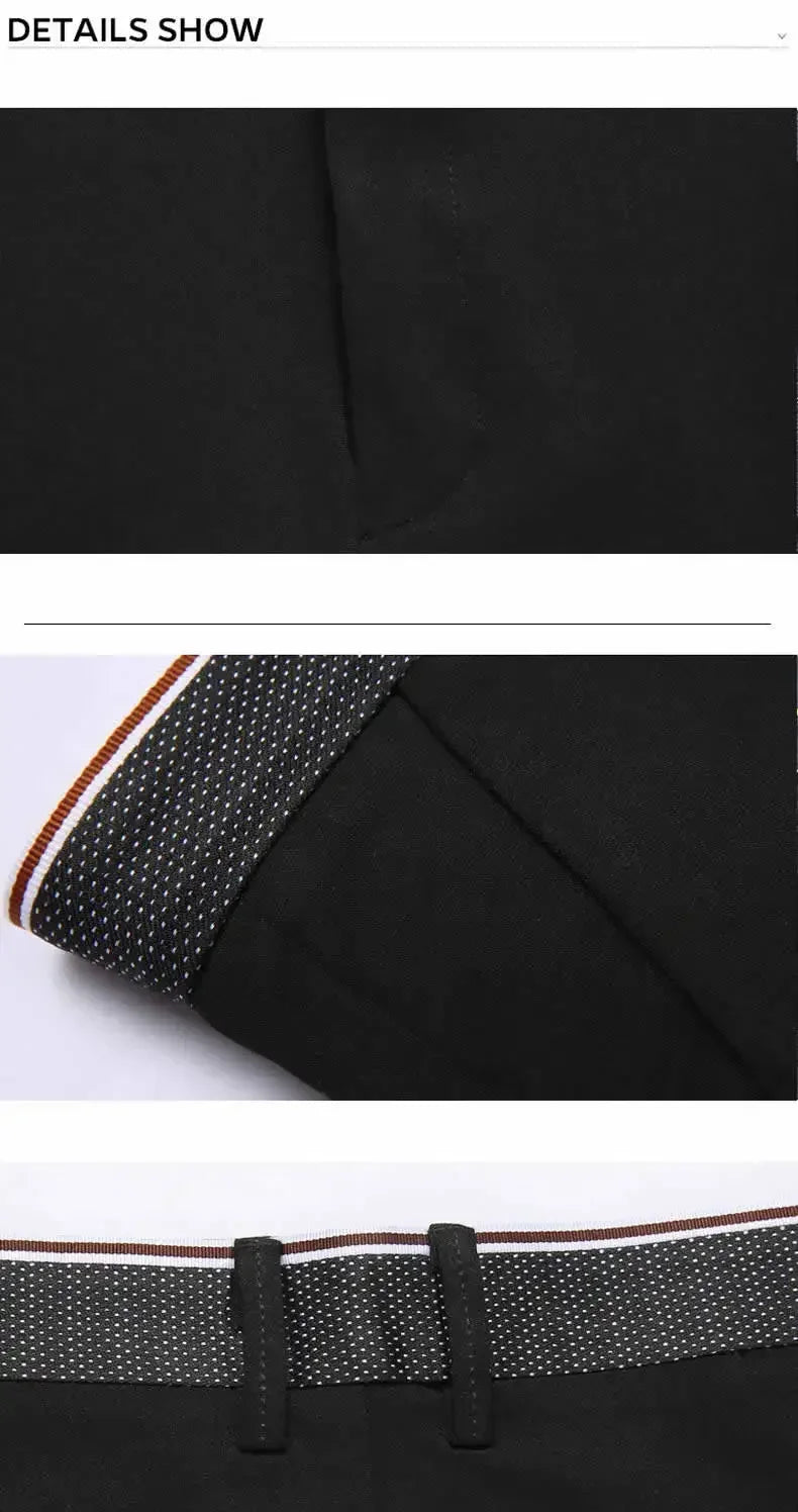 Men‘s Suit Pants Business Office Male Dress Pants Elastic Wrinkle Resistant Big Size Classic Casual Trousers Black Navy Blue
