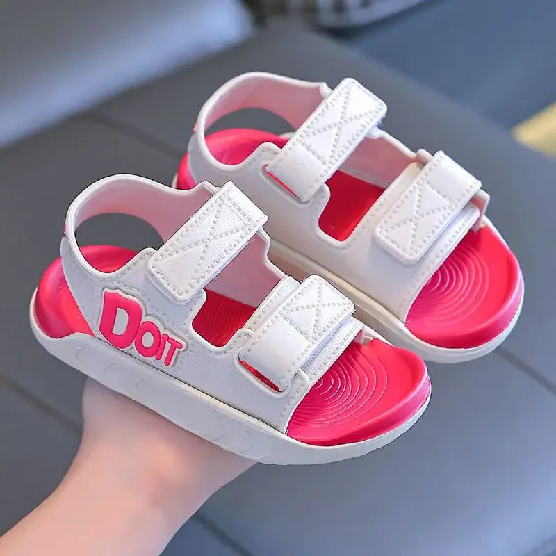 Summer Kids Sandals Casual Soft Sole Anti-Slip Sandals for Boys Girls Solid Color Durable Toddler Beach Sandals 2-12 Years