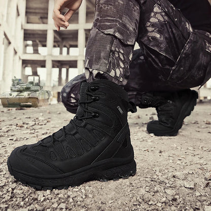 Men Tactical Boots Lace Up Brand Ankle Hiking Shoes Desert Work Boot Waterproof Size Plus Unisex Climbing Shoes