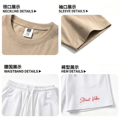 Summer Boys Cotton T-Shirt Shorts Set Casual Kids Milan Graphic Print Short Sleeve Suit Children's Outfit 2026 ML1