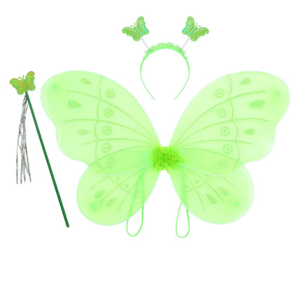 Childern Flower Fairy Dress Up Girls Princess Dress With Wings Halloween Elves Costume Carnival Party Tinkerbell Bell Dress