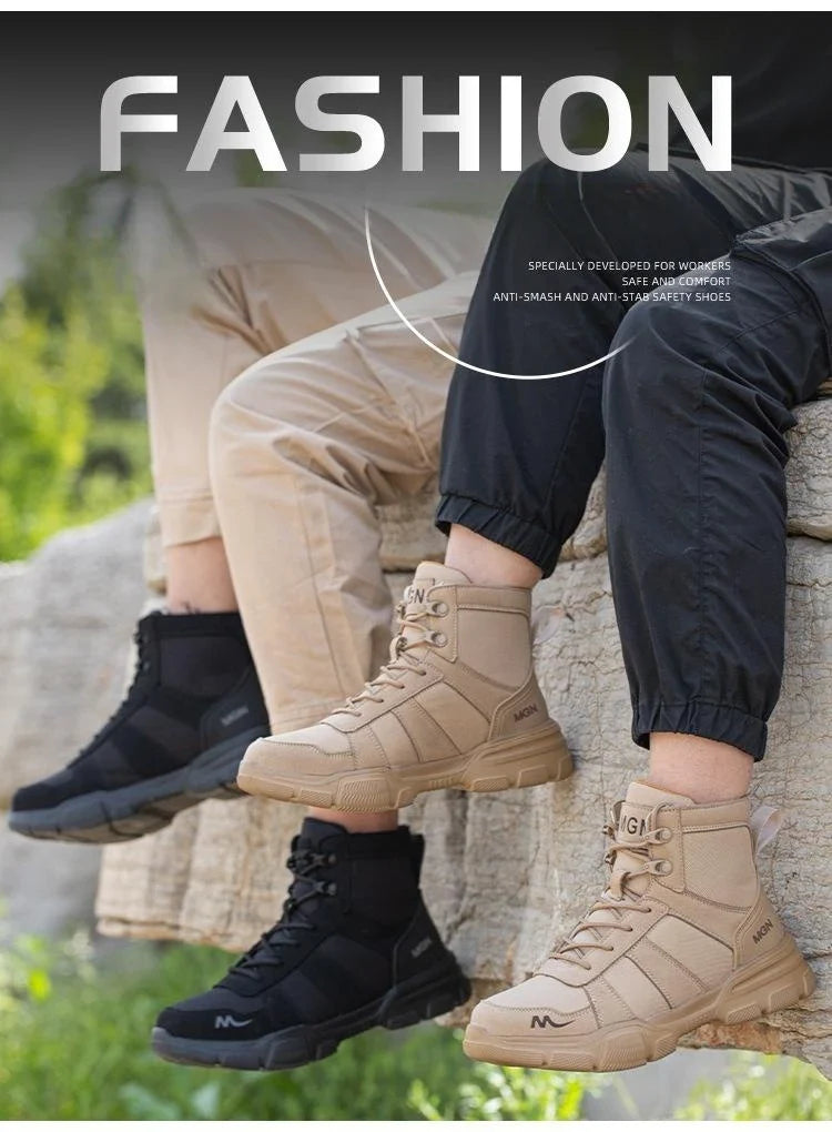 48 Plus Size Platform Non Slip Work Safety Boots Men Steel Toe Cap Anti-smash Sneakers Shoes Anti Puncture Security Boots