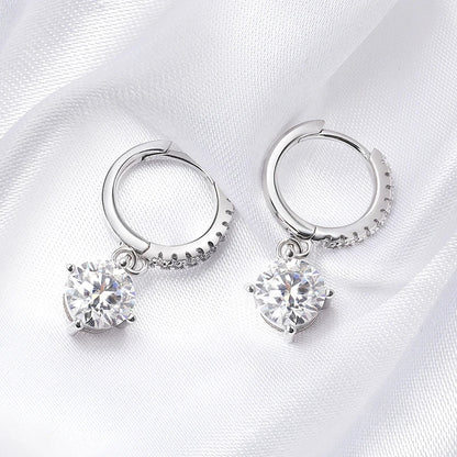 0.5CT 1CT D Color Zircon/moissanite Drop Earrings for Women Sparkling Lab Diamond Sterling Silver 925 Wedding Jewelry