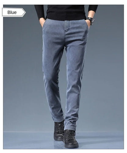 Smil Straight Men Jeans Autumn casual black gray  denim trousers pants for man korea clothing