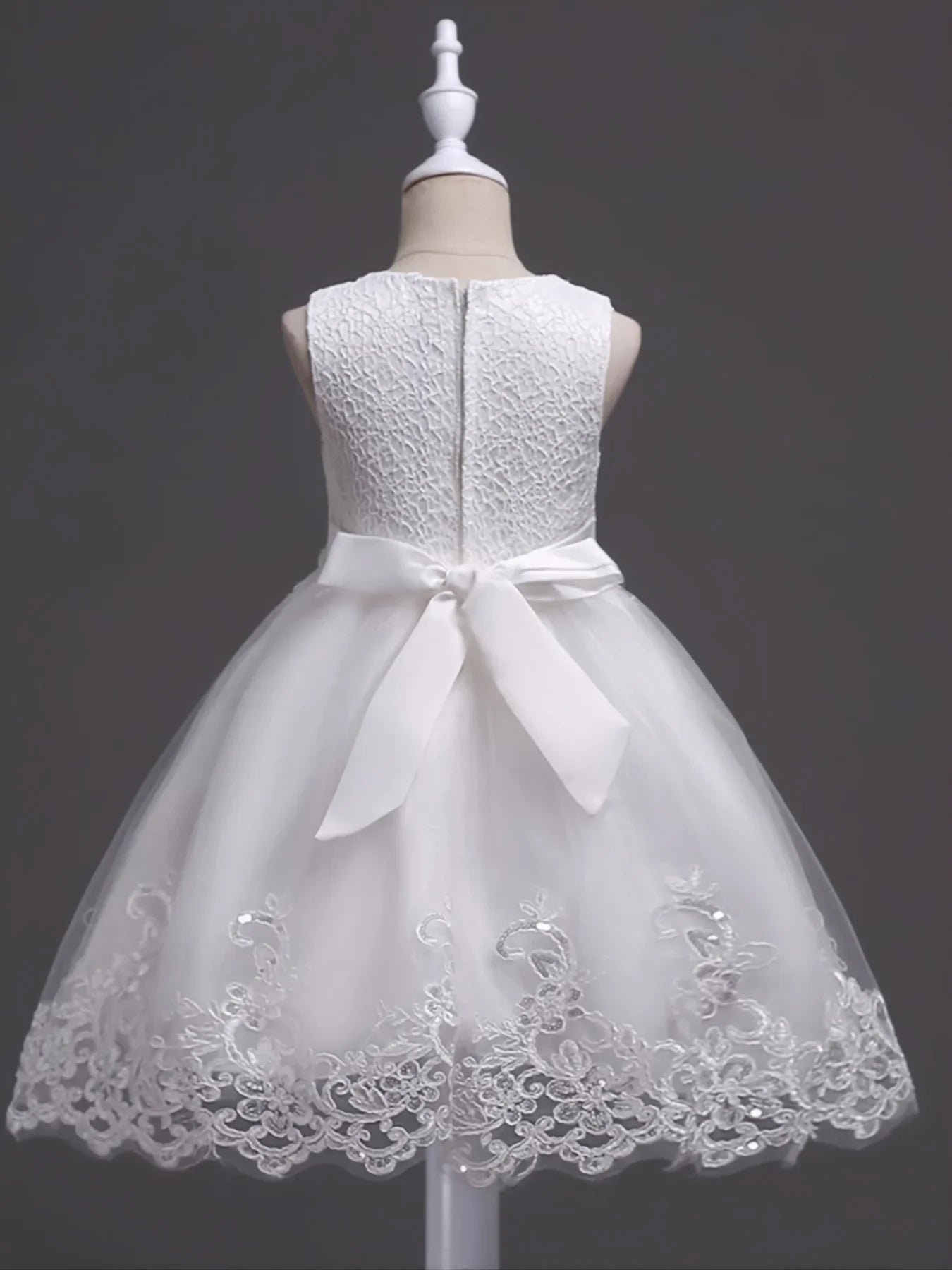 Girls Sleeveless Lace Floral Princess Dresses#981