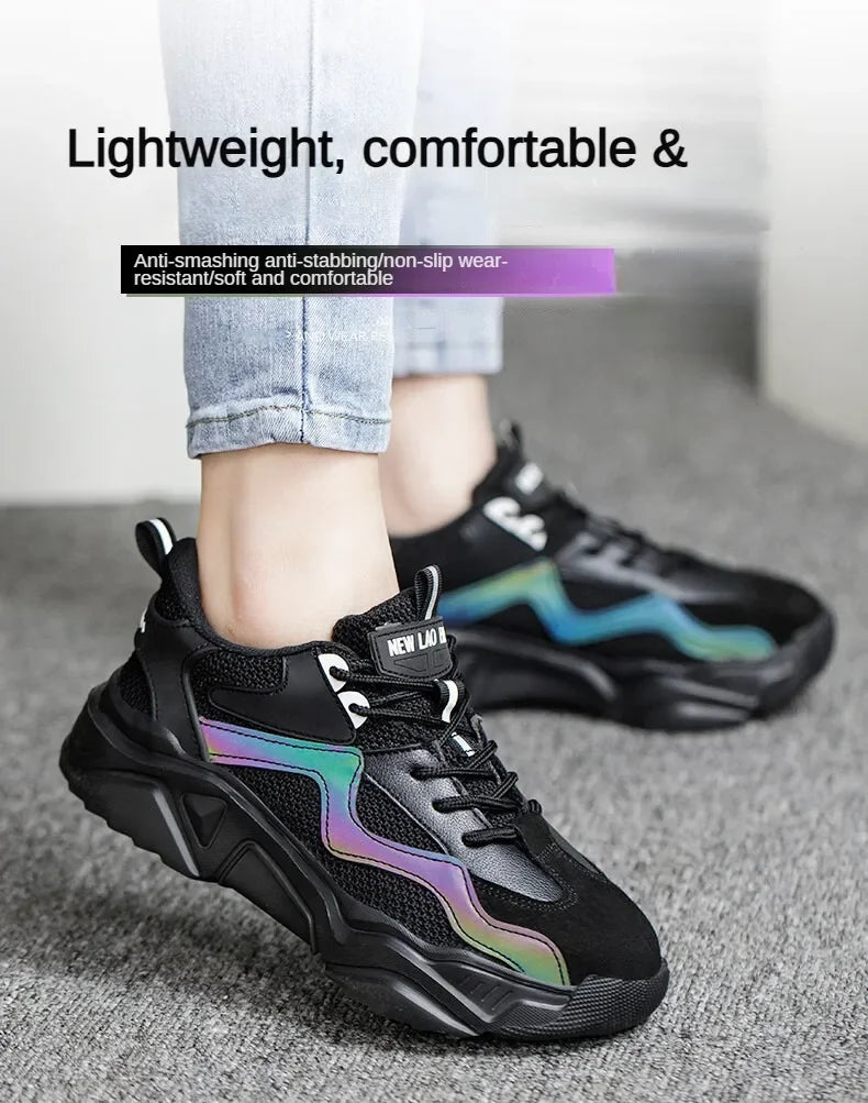 Indestructible Steel Toe Safety Shoes Lightweight Breathable Anti Smashing Puncture Proof Work Boots Protective Sneakers for Men