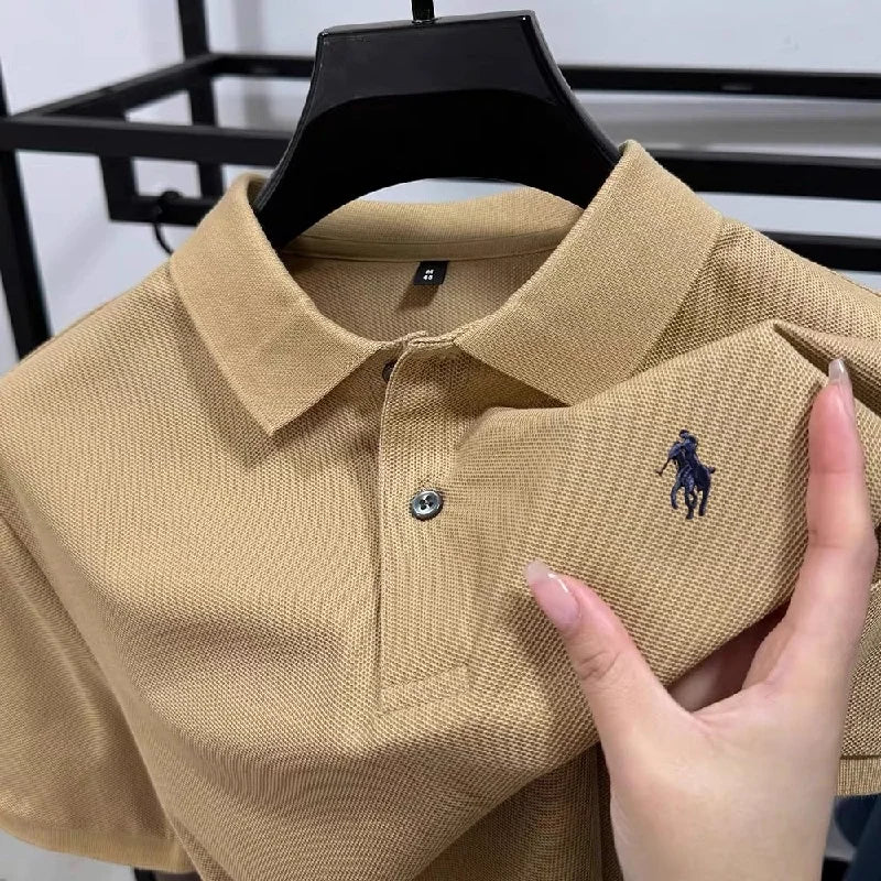100% pure cotton fashionable personalized men's classic pony embroidered comfortable polo shirt summer new casual short sleeve