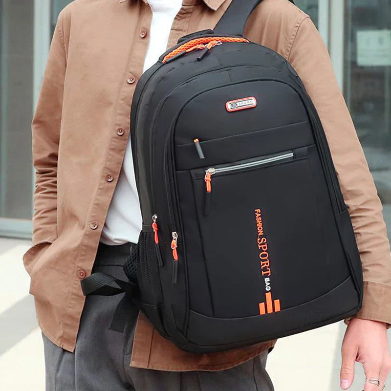 Handy Versatile Contrast-Zip Backpack Multi-color Adjustable-strap Lightweight for School Sports Commute Casual Stylish Bag