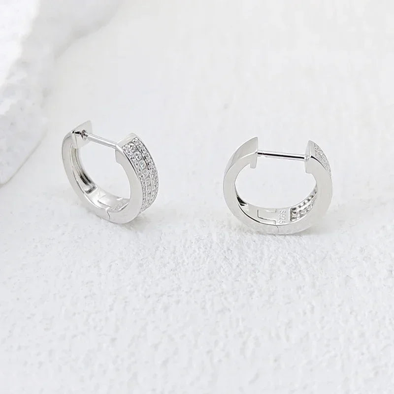 Hoops s925 Sterling Silver Full Real Moissanite Earrings Women Sparkling Dimoand Earring Jewelry Gift Certificate