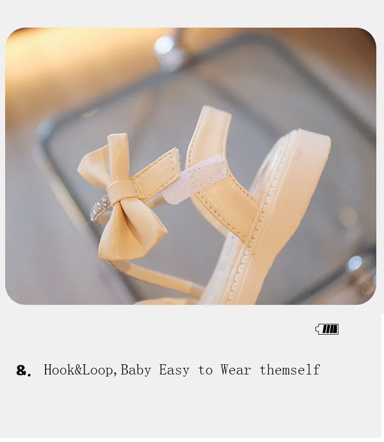 Children Princess Shoes Baby Girls Flat Bling Leather Sandals Fashion Sequin Soft Kids Dance Party Sparkly Shoes Crystal F05214