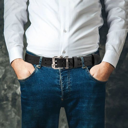 2024 Men Belts Cow Split Genuine Leather Pin Buckle Business Waist Straps Retro Pin Buckle Fancy Male Belt For Jeans