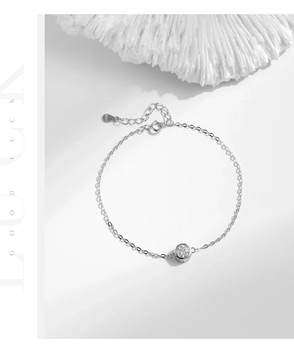 0.5CT Moissanite Bracelet 925 Sterling Silver Classic Link Chain Charms Bracelets For Women Luxury Wedding Jewelry