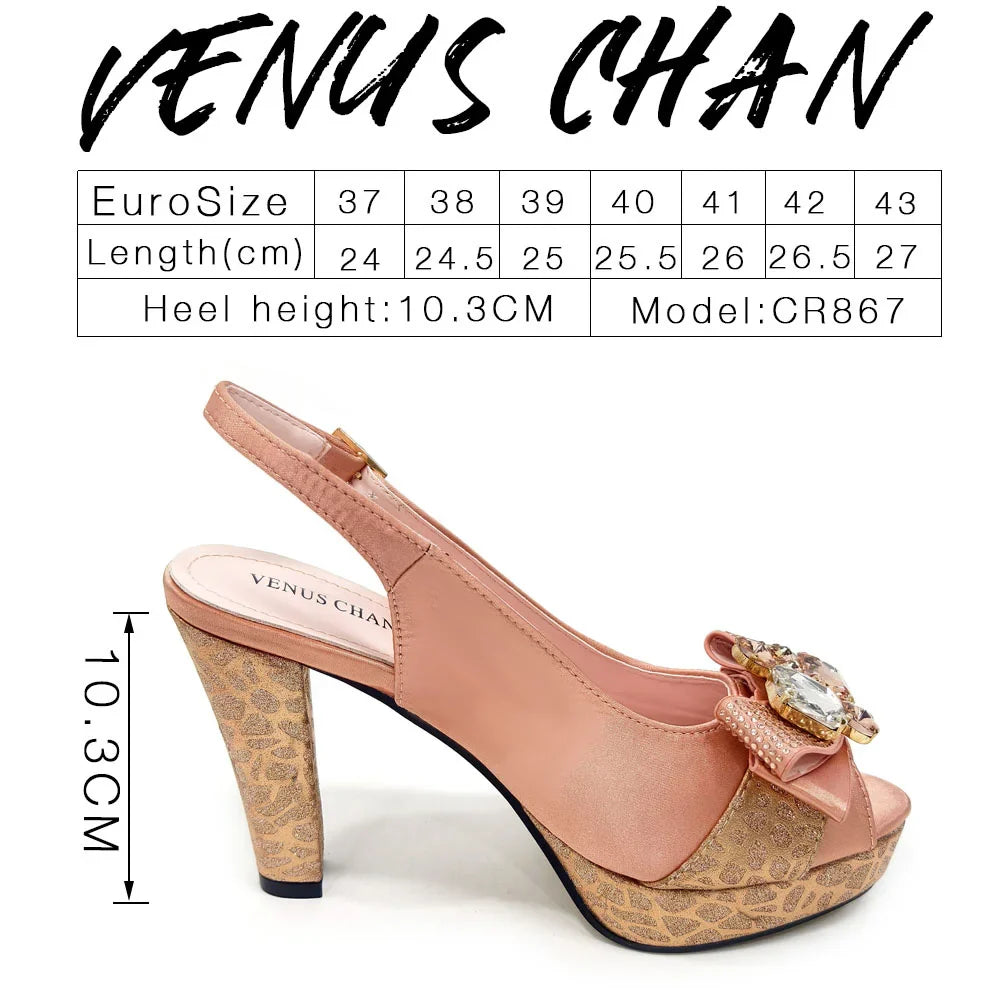 Newest INS Style Black Color Elegant Women High Heels Nigeria Popular Designer African Ladies Shoes And Bag Set