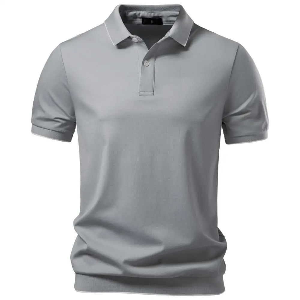 Old Money Polo Shirt Men‘s Solid Color Design Premium Fabric Skin Friendly Cool Breathable Soft Wear