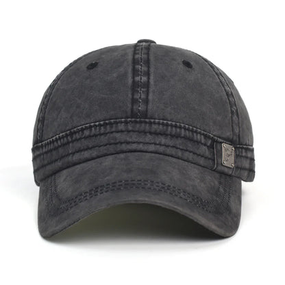 Washed Cotton Baseball Cap Men Women Casual Vintage Dad Hat Adjustable Trucker Style Low Profile Outdoor