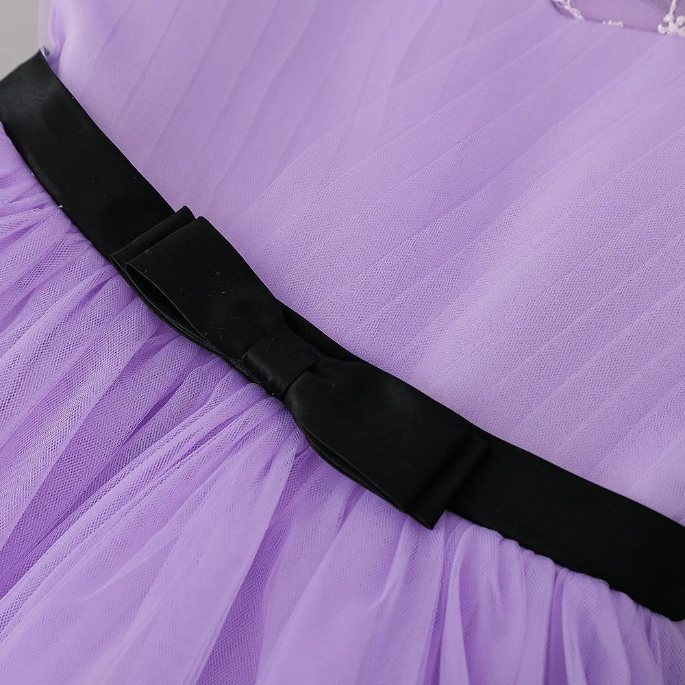 Summer Bridesmaids Party Girl Dresses Elegant Short Sleeve Birthday Princess Dress For Girl Tulle Wedding Prom Evening Customes