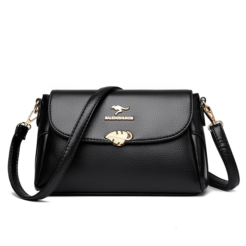 Women Bag Fashion Shoulder Bag Quality PU Leather Elegant Flap Retro Female Messenger Classic Multiple Pockets Crossbody Handbag